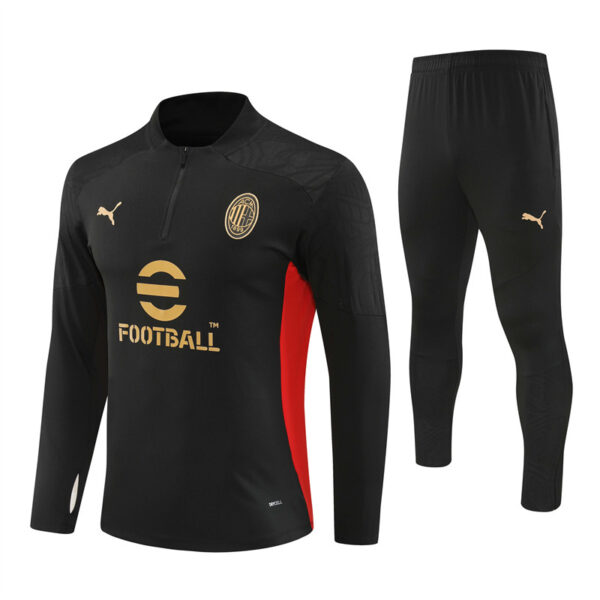 24-25 AC black with red half zipper training tracksuit - Image 4