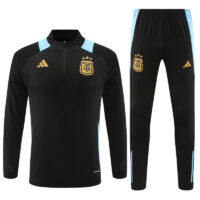 004-133 24-25 Argentina black with blue half zipper training tracksuit