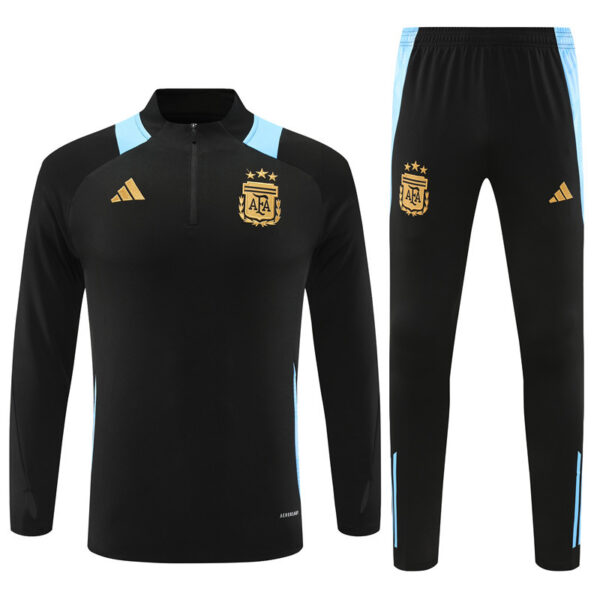 24-25 Argentina black with blue half zipper training tracksuit - Image 4