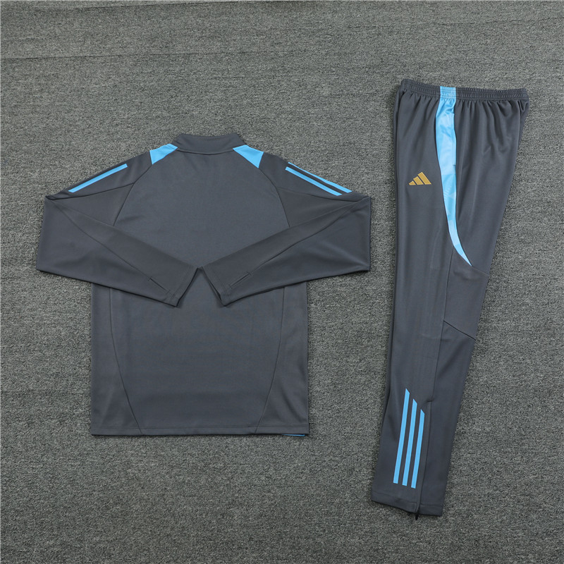 004-134 24-25 Argentina dark gray half zipper training tracksuit
