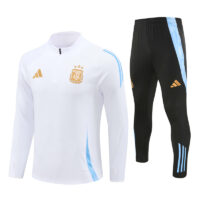 24-25 Argentina white with blue stripe half zipper training tracksuit