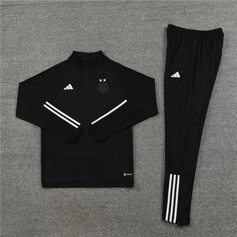 004-15 23-24 Algeria black half zipper sweater tracksuit