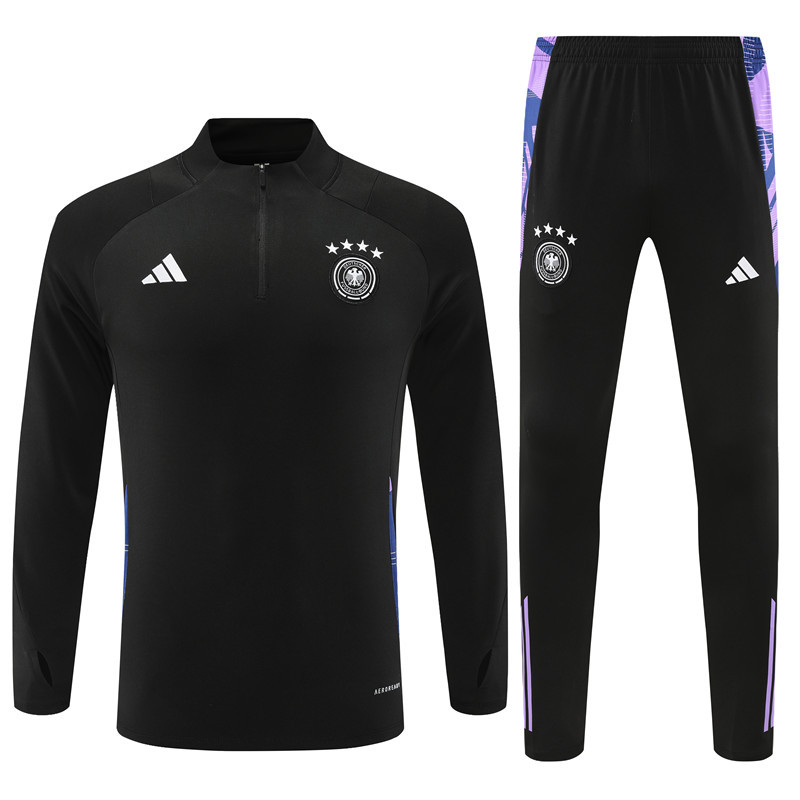 004-155 24-25 Germany black half zipper training tracksuit