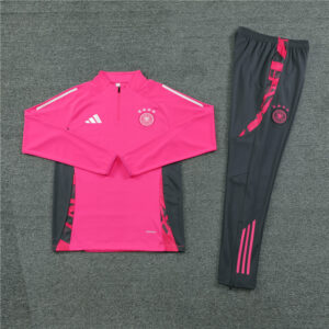 24-25 Germany pink with gray half zipper training tracksuit - Image 4