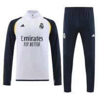 004-16 23-24 Real Madrid white with navy blue half zipper sweater tracksuit
