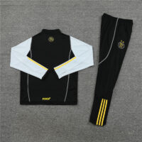 004-16 23-24 Algeria black with white half zipper sweater tracksuit