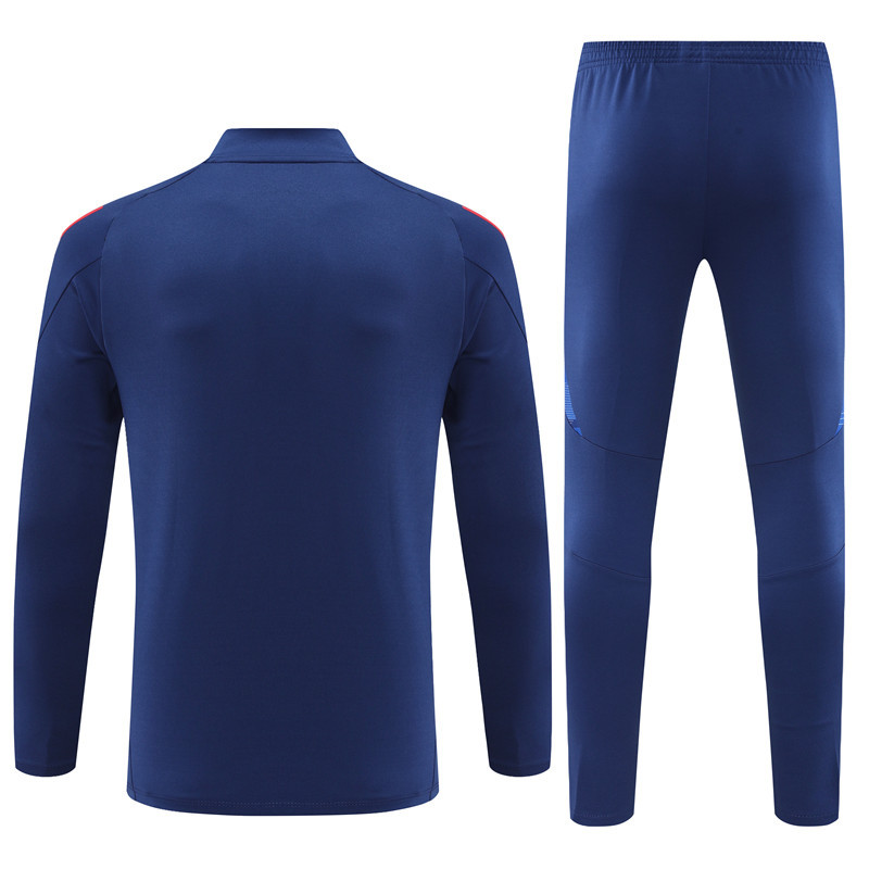 004-161 24-25 Italy color blue half zipper training tracksuit