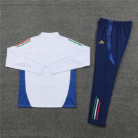 004-162 24-25 Italy white with blue half zipper training tracksuit