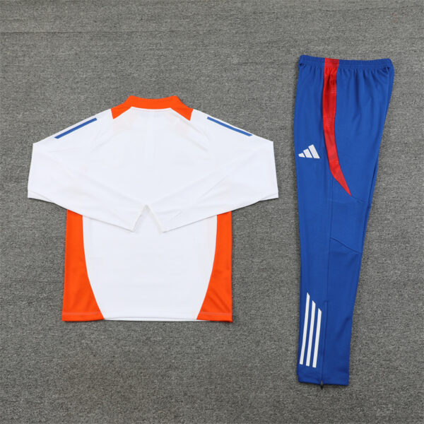 24-25 Japan white with orange and blue half zipper training tracksuit - Image 4