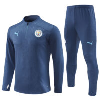 24-25 Man City navy blue with embossing half zipper training tracksuit