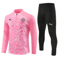 24-25 Man City pink half zipper training tracksuit