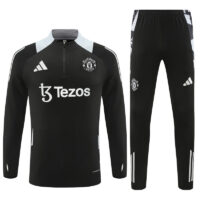 24-25 Manud black with gray half zipper training tracksuit