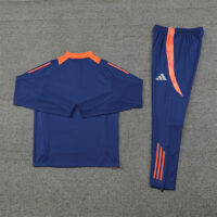 24-25 Manud navy blue with orange half zipper training tracksuit