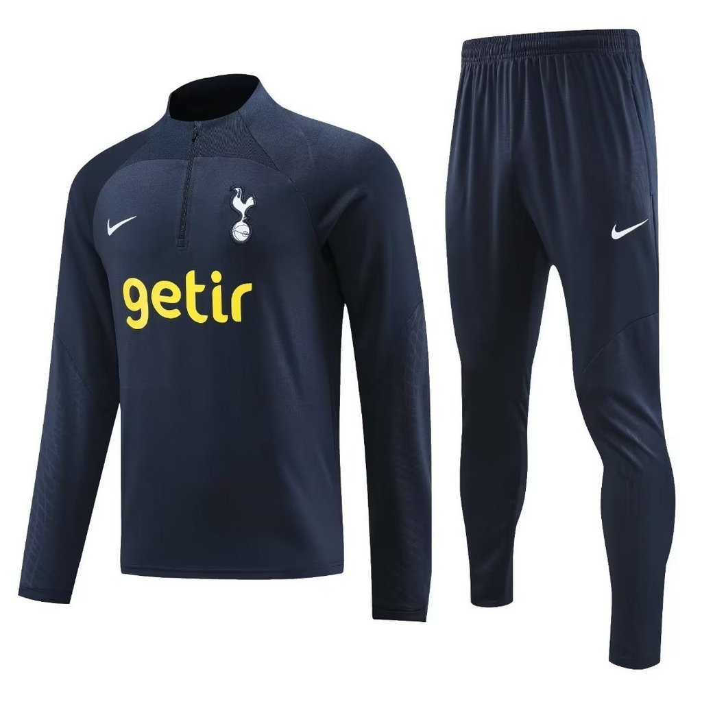 004-19 23-24 Tottenham navy blue half zipper sweater tracksuit