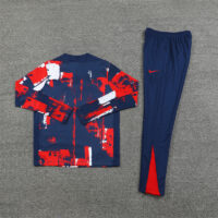 24-25 PS G camouflage navy blue with red half zipper training tracksuit