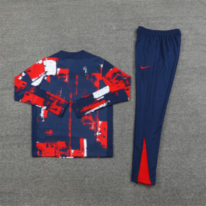 24-25 PS G camouflage navy blue with red half zipper training tracksuit - Image 4