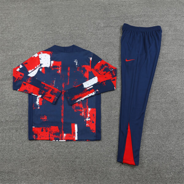 24-25 PS G camouflage navy blue with red half zipper training tracksuit - Image 4