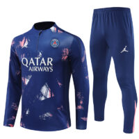 004-194 24-25 PS G navy blue with pink half zipper training tracksuit