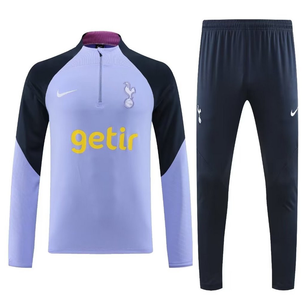 004-20 23-24 Tottenham purple with navy blue half zipper sweater tracksuit