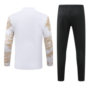24-25 Real Madrid white with gold half zipper training tracksuit - Image 4