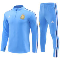 004-22 23-24 Argentina light blue half zipper training tracksuit