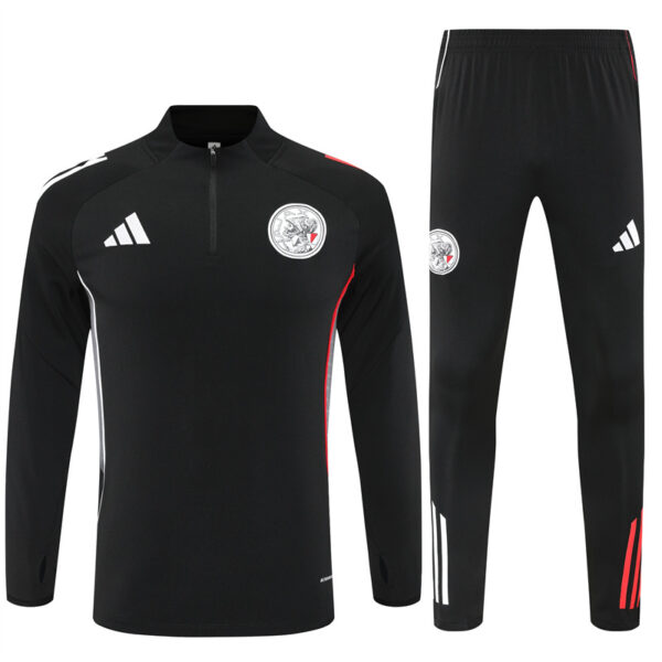25-26 Ajax black with gray stripe half zipper sweater tracksuit - Image 4