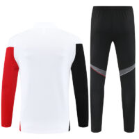 25-26 Ajax white with black and red stripe half zipper sweater tracksuit