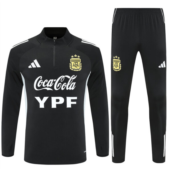 25-26 Argentina black with white stripe half zipper sweater tracksuit - Image 4