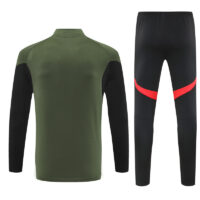 25-26 Bayern green with black half zipper sweater tracksuit