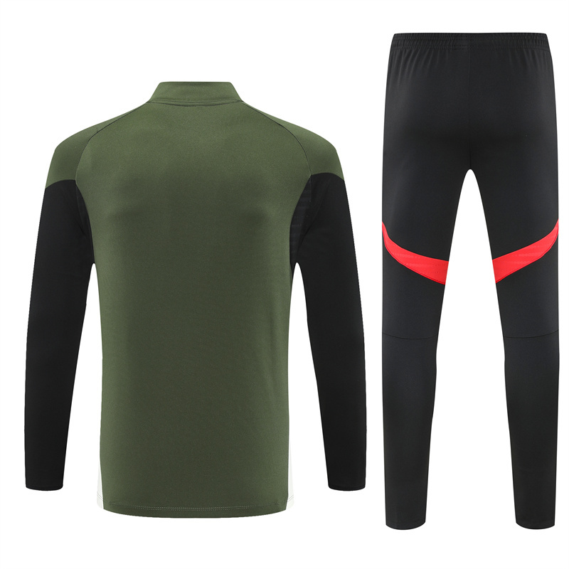 25-26 Bayern green with black half zipper sweater tracksuit