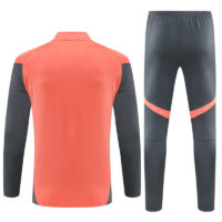 25-26 Bayern orange with gray stripe half zipper sweater tracksuit