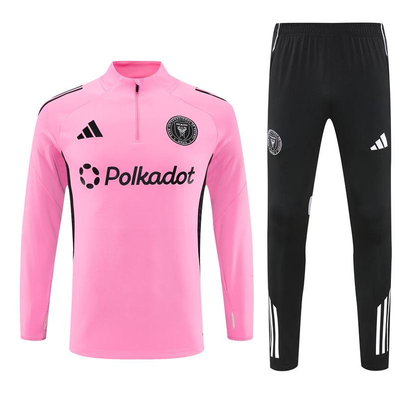004-236 25-26 Miami pink half zipper sweater tracksuit