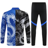 25-26 Real Madrid black and blue dragon version half zipper sweater tracksuit