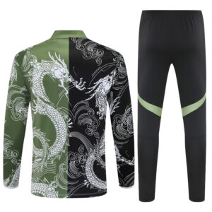 25-26 Real Madrid black and green dragon version half zipper sweater tracksuit - Image 4