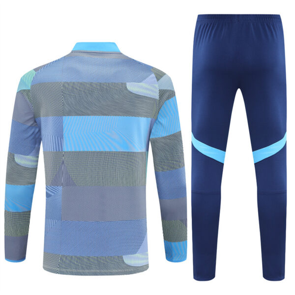 25-26 Real Madrid camo light blue half zipper sweater tracksuit - Image 4