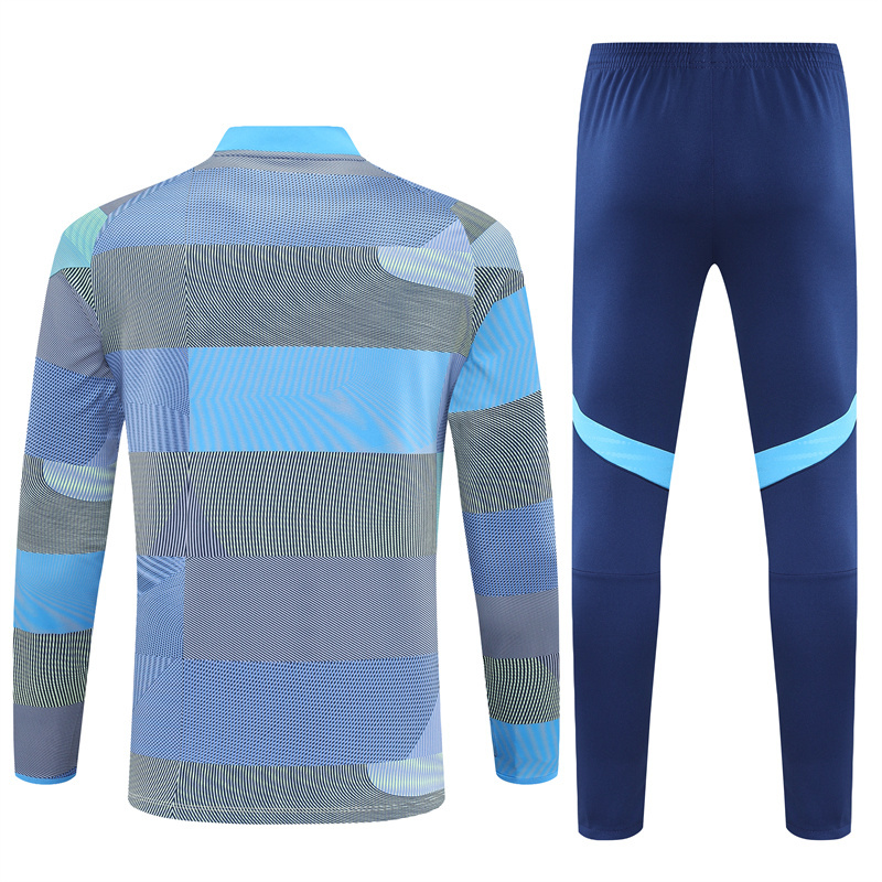 25-26 Real Madrid camo light blue half zipper sweater tracksuit