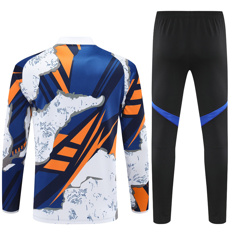 25-26 Real Madrid camo yellow, white and blue half zipper sweater tracksuit