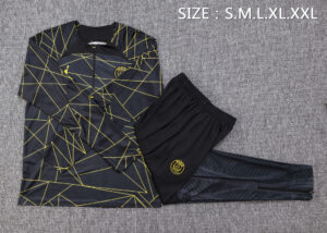 B721# 23-24 PS G Jrdan black with yellow half zipper sweater tracksuit - Image 4