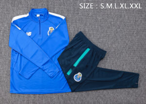 B722# 23-24 Port color blue half zipper sweater tracksuit - Image 4