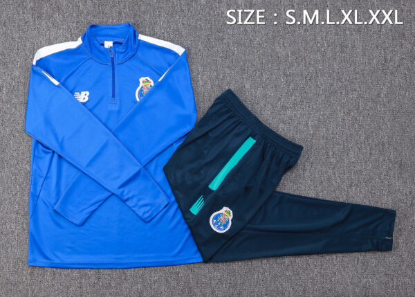B722# 23-24 Port color blue half zipper sweater tracksuit - Image 4