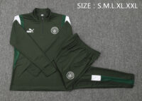 B750# 23-24 Man City dark green half zipper sweater tracksuit