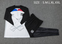 B756# 23-24 Bar light gray with black stripe half zipper sweater tracksuit