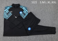 004-267 B757# 23-24 Napoli black with blue half zipper sweater tracksuit