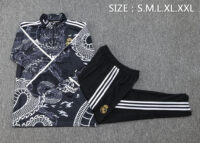 B758# 23-24 Real Madrid black printing half zipper sweater tracksuit