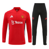 004-27 24-25 Manud red with black half zipper training tracksuit