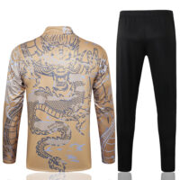 B771# 23-24 Real Madrid gold with dragon half zipper training tracksuit