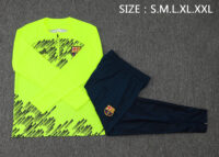 004-277 B789# 23-24 Bar Fluorescent green half zipper sweater tracksuit