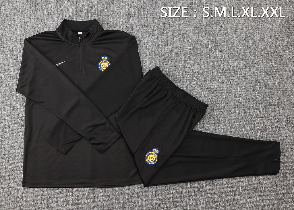 B791# 24-25 Riyadh black half zipper sweater tracksuit