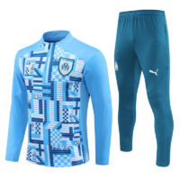 24-25 Marseille camo light blue half zipper training tracksuit
