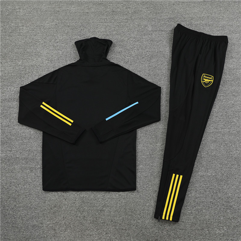 004-28 23-24 Arsenal black high collar sweater tracksuit